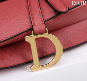 Dior M0455 Saddle Bag With Strap Red Grained Calfskin M0456 - Large 25cm - View 6