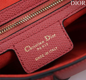 Dior M0455 Saddle Bag With Strap Red Grained Calfskin M0456 - Large 25cm - View 8