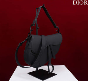 Dior M0455 Saddle Bag With Strap Black Ultramatte Calfskin Black Hardware - Default Title - View 2