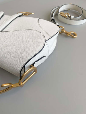 Dior M0455 Saddle Bag With Strap White Grained Calfskin - Default Title - View 4
