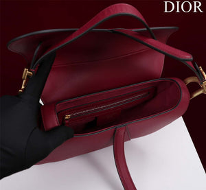 Dior M0455 Saddle Bag With Strap Wine Red Grained Calfskin - Default Title - View 5