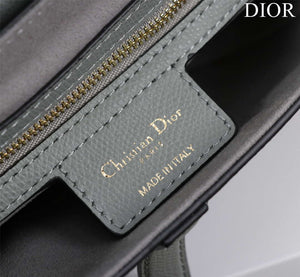 Dior M0456 Mini Saddle Bag With Strap Gray Grained Calfskin - Default Title - View 9