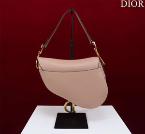 Dior M0456 Mini Saddle Bag With Strap Nude Grained Calfskin - Default Title - View 3