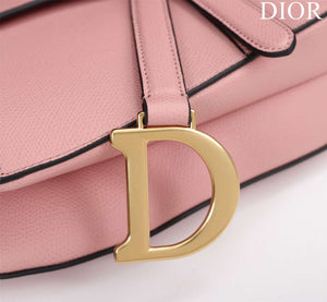 Dior M0456 Mini Saddle Bag With Strap Pink Grained Calfskin - Default Title - View 8
