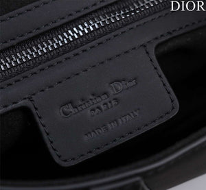 Dior M0456 Mini Saddle Bag With Strap plain matte Black Calfskin - Default Title - View 9