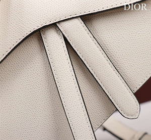 Dior M0456 Mini Saddle Bag With Strap White Grained Calfskin - Default Title - View 8