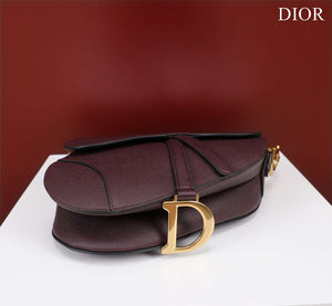 Dior M0456 Mini Saddle Bag With Strap Wine Red Grained Calfskin - Default Title - View 4
