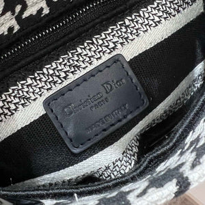 Dior M0500 MINI Lady D-LITE Bag Black and White Houndstooth Embroidery - Default Title - View 5