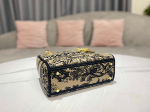 Dior M0500 MINI Lady D-LITE Bag Brown Toile de Jouy Embroidery - Default Title - View 7