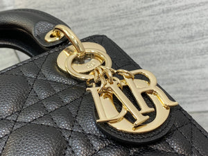 Dior M0505 Mini Dior Lady Bag Black Cannage Calfskin Gold - Default Title - View 3