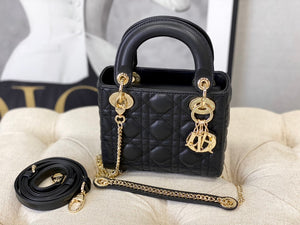Dior M0505 Mini Dior Lady Bag Black Cannage lambskin Gold - Default Title - View 4