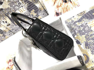Dior M0505 Mini Dior Lady Bag Black Cannage lambskin Sliver - Default Title - View 3