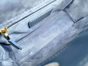 Dior M0505 Mini Dior Lady Bag Blue Metallic Cannage Lambskin with Beaded Embroidery - Default Title - View 9