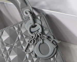 Dior M0505 Mini Dior Lady Bag Grey Cannage Calfskin with Diamond Motif - Default Title - View 3