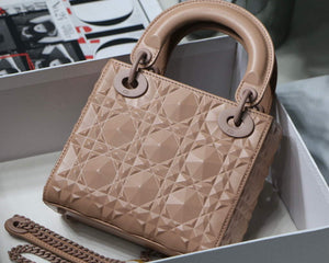 Dior M0505 Mini Dior Lady Bag Nude Cannage Calfskin with Diamond Motif - Default Title - View 7