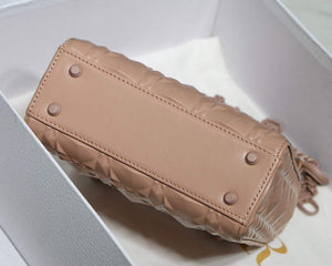 Dior M0505 Mini Dior Lady Bag Nude Cannage Calfskin with Diamond Motif - Default Title - View 9