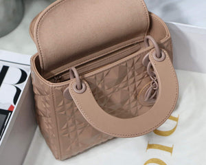 Dior M0505 Mini Dior Lady Bag Nude Cannage Calfskin with Diamond Motif - Default Title - View 10