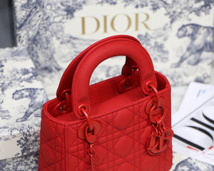 Dior M0505 Mini Dior Lady Bag Red Cannage Lambskin - Default Title - View 3