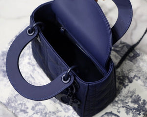 Dior M0505 Mini Dior Lady Bag Navy Blue Cannage Lambskin - Default Title - View 8