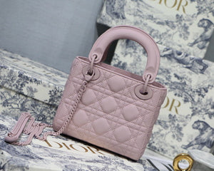 Dior M0505 Mini Dior Lady Bag Pink Cannage Lambskin - Default Title - View 4