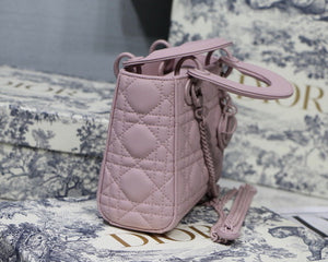 Dior M0505 Mini Dior Lady Bag Pink Cannage Lambskin - Default Title - View 5