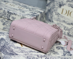 Dior M0505 Mini Dior Lady Bag Pink Cannage Lambskin - Default Title - View 6
