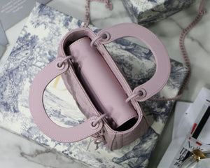 Dior M0505 Mini Dior Lady Bag Pink Cannage Lambskin - Default Title - View 7