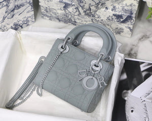Dior M0505 Mini Dior Lady Bag Gray Cannage Lambskin - Default Title - View 1