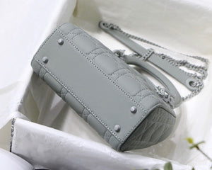 Dior M0505 Mini Dior Lady Bag Gray Cannage Lambskin - Default Title - View 7