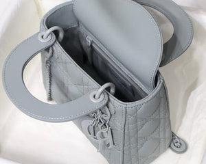Dior M0505 Mini Dior Lady Bag Gray Cannage Lambskin - Default Title - View 9