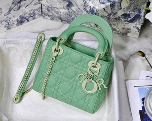 Dior M0505 Mini Dior Lady Bag Green Cannage Lambskin - Default Title - View 1