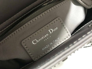 Dior M0505 Mini Dior Lady Bag Gray Metallic Cannage Lambskin with Beaded Embroidery - Default Title - View 9