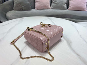 Dior M0505 Mini Dior Lady Bag Pink Cannage lambskin Gold - Default Title - View 7