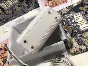 Dior M0505 Mini Dior Lady Bag White Cannage lambskin Sliver - Default Title - View 4
