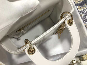 Dior M0505 Mini Dior Lady Bag White Cannage lambskin Gold - Default Title - View 7