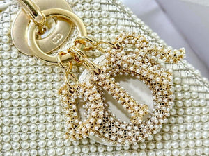 Dior M0505 Mini Dior Lady Bag White Embroidered white resin beads - Default Title - View 5