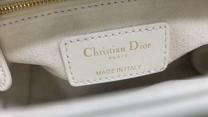 Dior M0505 Mini Dior Lady Bag White Metallic Cannage Lambskin with Beaded Embroidery - Default Title - View 8