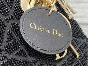 Dior M0505 Mini Lady Bag Metallic Cannage Lambskin Limited Edition Heavy Industry Beads Black - Default Title - View 4
