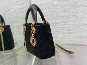 Dior M0505 Mini Lady Bag Metallic Cannage Lambskin Limited Edition Heavy Industry Beads Black - Default Title - View 6
