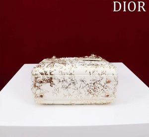 Dior M0505 Mini Lady Dior Bag Beige Embroidered Magpie Gold Beads - Default Title - View 4