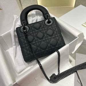 Dior M0505 Mini Lady Dior Bag Black Calfskin with Black buckle - Default Title - View 4
