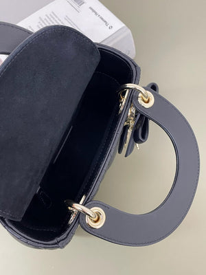Dior M0505 Mini Lady Dior Bag Black Cannage Lambskin With Bow - Default Title - View 8
