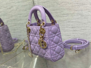 Dior M0505 Mini Lady Dior Bag Lilac Cannage Lambskin - Default Title - View 6