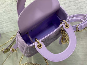 Dior M0505 Mini Lady Dior Bag Lilac Cannage Lambskin - Default Title - View 8