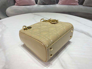 Dior M0505 Mini Lady Dior Bag Apricot Gold Patent Cannage Calfskin - Default Title - View 6