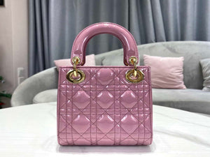 Dior M0505 Mini Lady Dior Bag Light Purple Pink Patent Cannage Calfskin - Default Title - View 3
