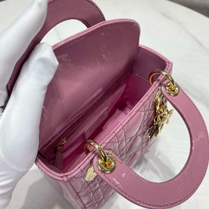 Dior M0505 Mini Lady Dior Bag Light Purple Pink Patent Cannage Calfskin - Default Title - View 5