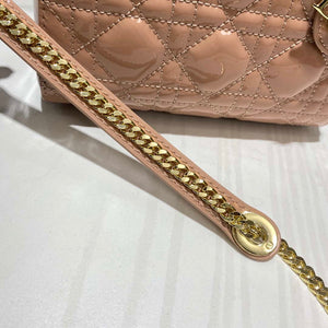 Dior M0505 Mini Lady Dior Bag Nude Patent Cannage Calfskin - Default Title - View 7