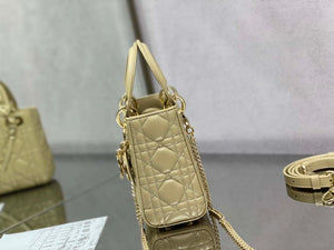 Dior M0505 Mini Lady Dior Bag Yellow Calfskin with enamel buckle - Default Title - View 4