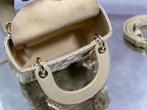 Dior M0505 Mini Lady Dior Bag Yellow Calfskin with enamel buckle - Default Title - View 8